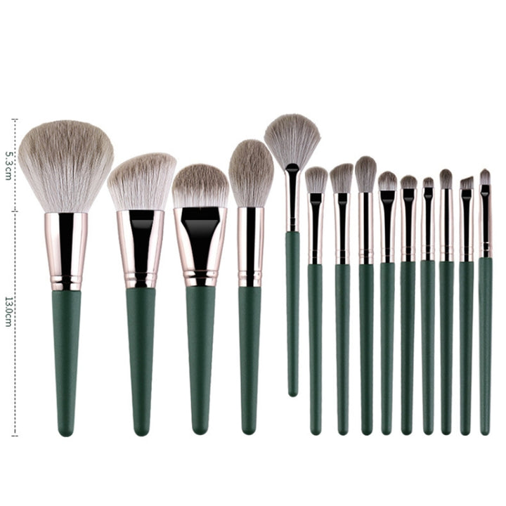 Soft Wooden Handle Makeup Brush Beauty Tools, 14 PCS Brush, With Strap Brush Bag, With Brush Bucket