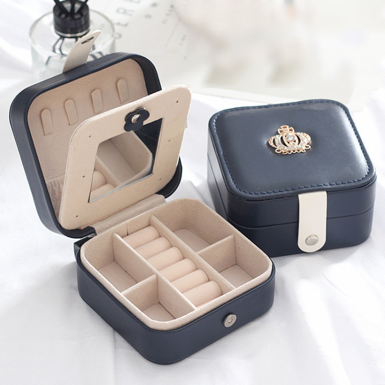 XH-001 Simple Creative Travel Portable Leather Earrings Jewelry Box, 11x11x5.8 cm