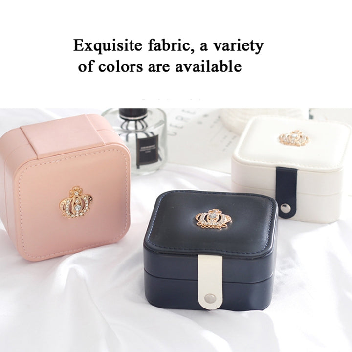 XH-001 Simple Creative Travel Portable Leather Earrings Jewelry Box, 11x11x5.8 cm