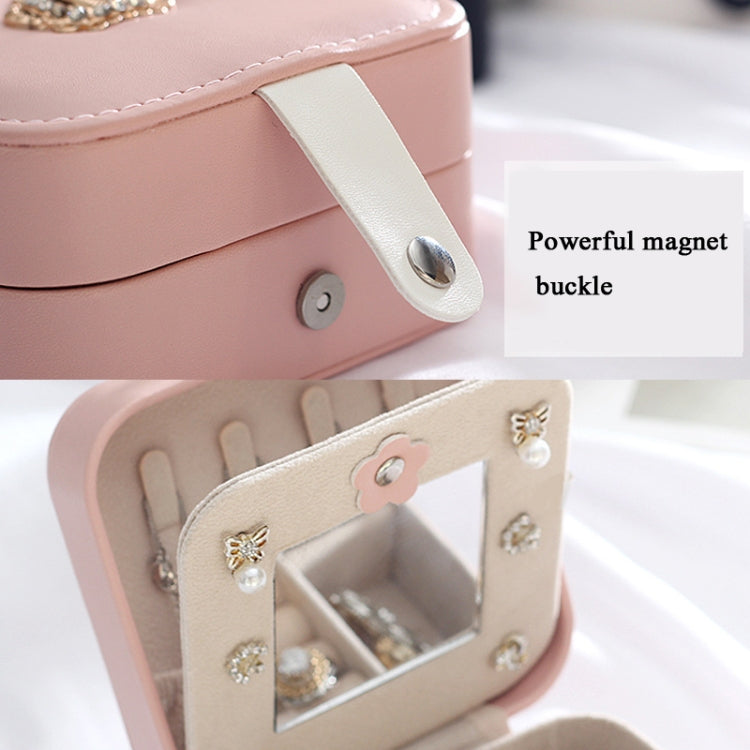 XH-001 Simple Creative Travel Portable Leather Earrings Jewelry Box, 11x11x5.8 cm