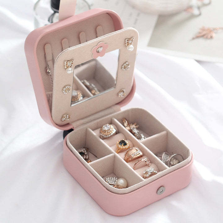 XH-001 Simple Creative Travel Portable Leather Earrings Jewelry Box, 11x11x5.8 cm