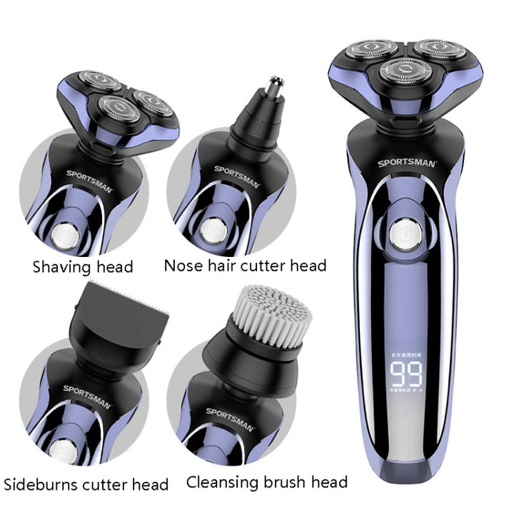 Sportsman SM-530 Electric Men Shaving Knife Multi-Function Base Charging Digital Water Washing Razor, EU Plug, US Plug, USB