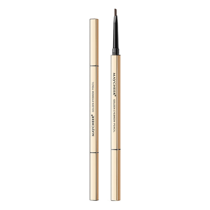 3 PCS MAYCHEER 3117 Small Gold Bars Double Eyebrow Pencil Thin Head Waterproof Non-bleeding Eyebrow Pencil, 1 Deep Coffee Color, 2 Light Coffee Color, 3 Black Gray, 4 Gray Brown, 5 Moss Green