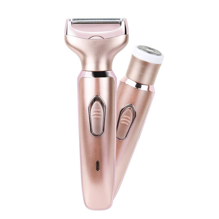 SONAX PRO SN-8977 Ladies Shaver 2 In 1 Washable USB Charging Hair Removal Device, 2 In 1 (Rose Gold)