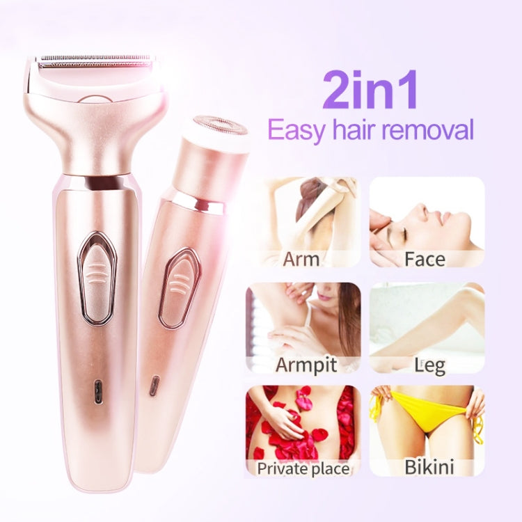 SONAX PRO SN-8977 Ladies Shaver 2 In 1 Washable USB Charging Hair Removal Device, 2 In 1 (Rose Gold)