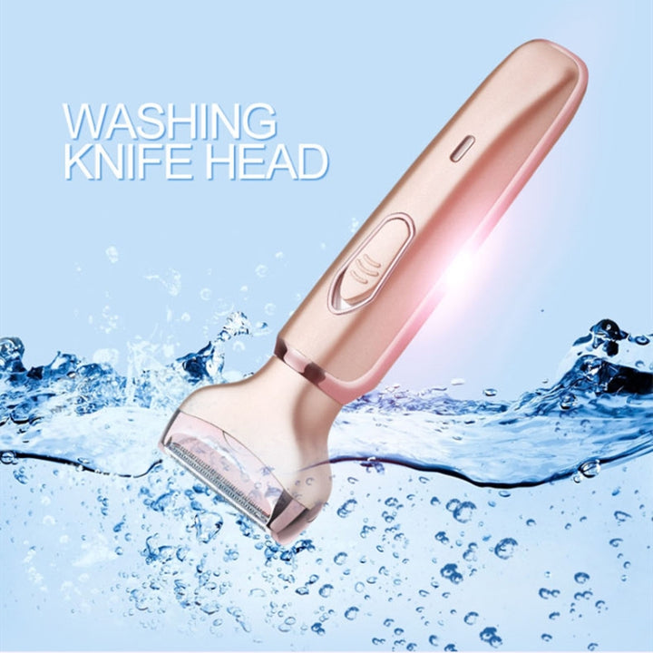 SONAX PRO SN-8977 Ladies Shaver 2 In 1 Washable USB Charging Hair Removal Device, 2 In 1 (Rose Gold)