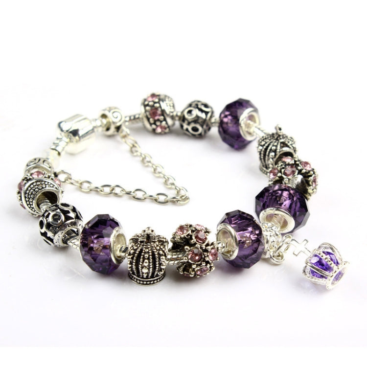 Ladies Crown Colorful Crystal Beaded Bracelet Handmade Glass Bead Bracelet, Length: 18cm, Length: 19cm, Length: 20cm, Length: 21cm