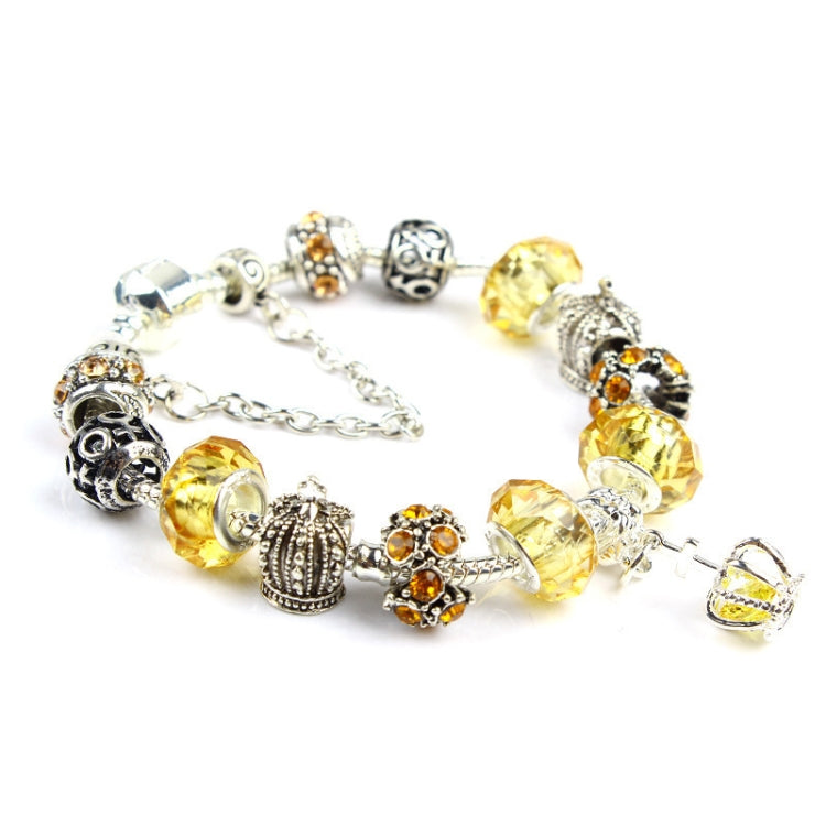 Ladies Crown Colorful Crystal Beaded Bracelet Handmade Glass Bead Bracelet, Length: 18cm, Length: 19cm, Length: 20cm, Length: 21cm