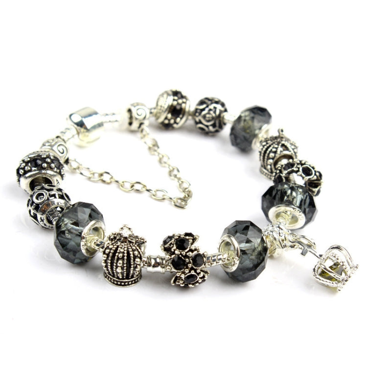 Ladies Crown Colorful Crystal Beaded Bracelet Handmade Glass Bead Bracelet, Length: 18cm, Length: 19cm, Length: 20cm, Length: 21cm