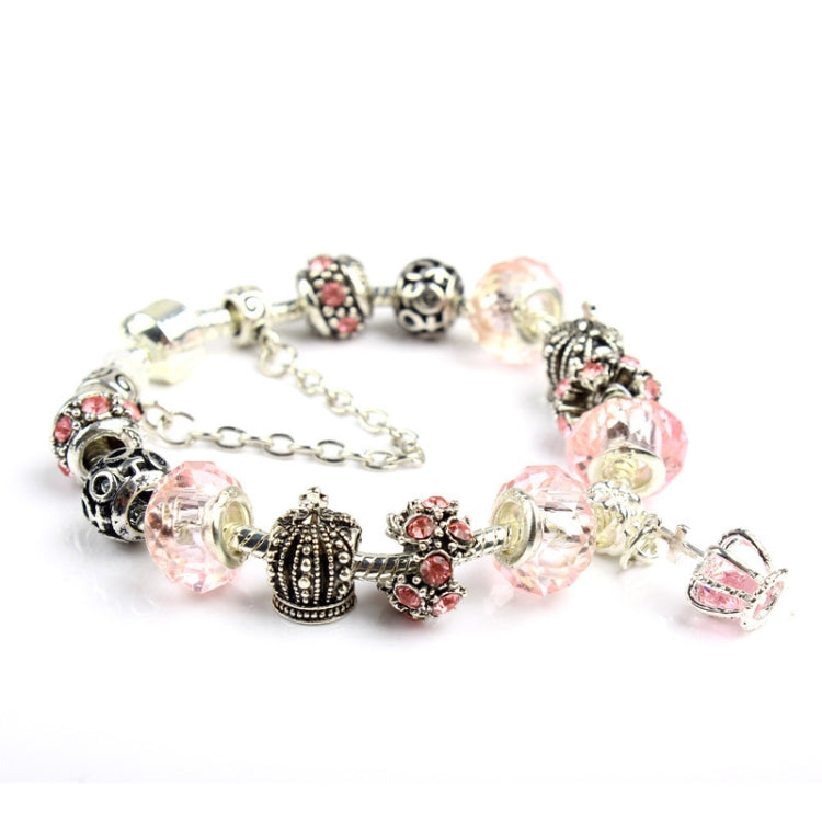 Ladies Crown Colorful Crystal Beaded Bracelet Handmade Glass Bead Bracelet, Length: 18cm, Length: 19cm, Length: 20cm, Length: 21cm