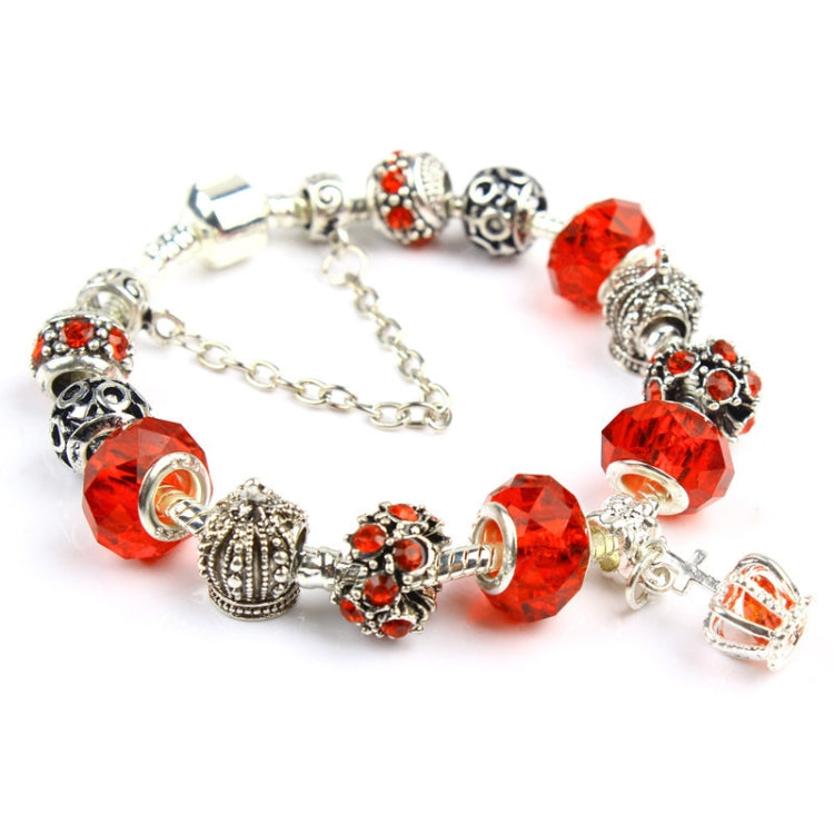 Ladies Crown Colorful Crystal Beaded Bracelet Handmade Glass Bead Bracelet, Length: 18cm, Length: 19cm, Length: 20cm, Length: 21cm