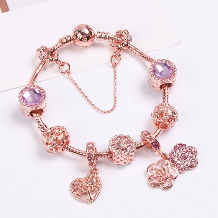 Women Rose Gold Beaded Bracelet, SL124 18cm, SL124 19cm, SL124 20cm, SL125 18cm, SL125 19cm, SL125 20cm, SL126 18cm, SL126 19cm, SL126 20cm, SL128 18cm, SL128 19cm, SL128 20cm, SL129 18cm, SL129 19cm, SL129 20cm, SL130 18cm, SL130 19cm, SL130 20cm