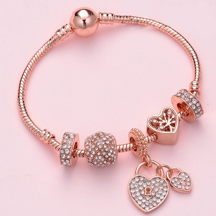 Women Rose Gold Beaded Bracelet, SL124 18cm, SL124 19cm, SL124 20cm, SL125 18cm, SL125 19cm, SL125 20cm, SL126 18cm, SL126 19cm, SL126 20cm, SL128 18cm, SL128 19cm, SL128 20cm, SL129 18cm, SL129 19cm, SL129 20cm, SL130 18cm, SL130 19cm, SL130 20cm