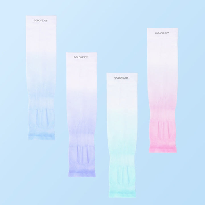 1 Pairs GOLOVEJOY HB21 Summer Ice Silk Sunscreen Sleeve Outdoor Shade Gradient Anti-UV Hand Sleeve Arm, HB21 Moonlight Ash, HB21 Hyacinth Purple, HB21 Cloud Blue, HB21 Begonia Pink, HB21 Forest Green