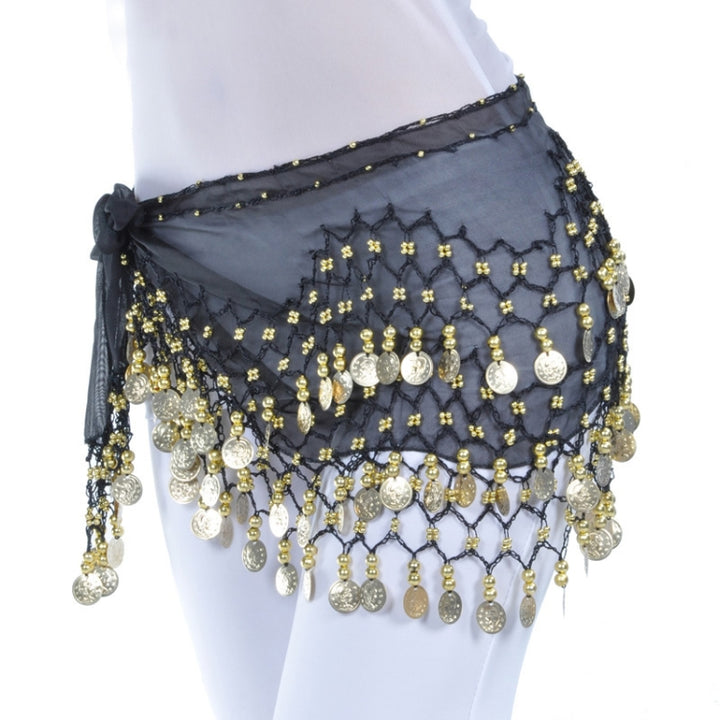 Lady Belly Dance Hip Scarf Accessories 3-Row Belt Skirt Bellydance Waist Chain Wrap Adult Dance Wear, One Size