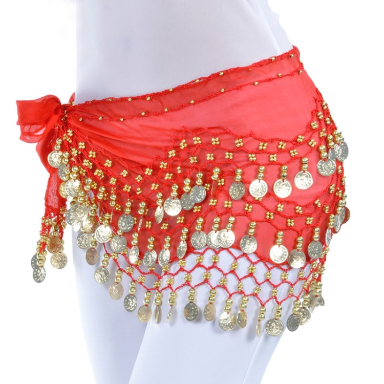 Lady Belly Dance Hip Scarf Accessories 3-Row Belt Skirt Bellydance Waist Chain Wrap Adult Dance Wear, One Size