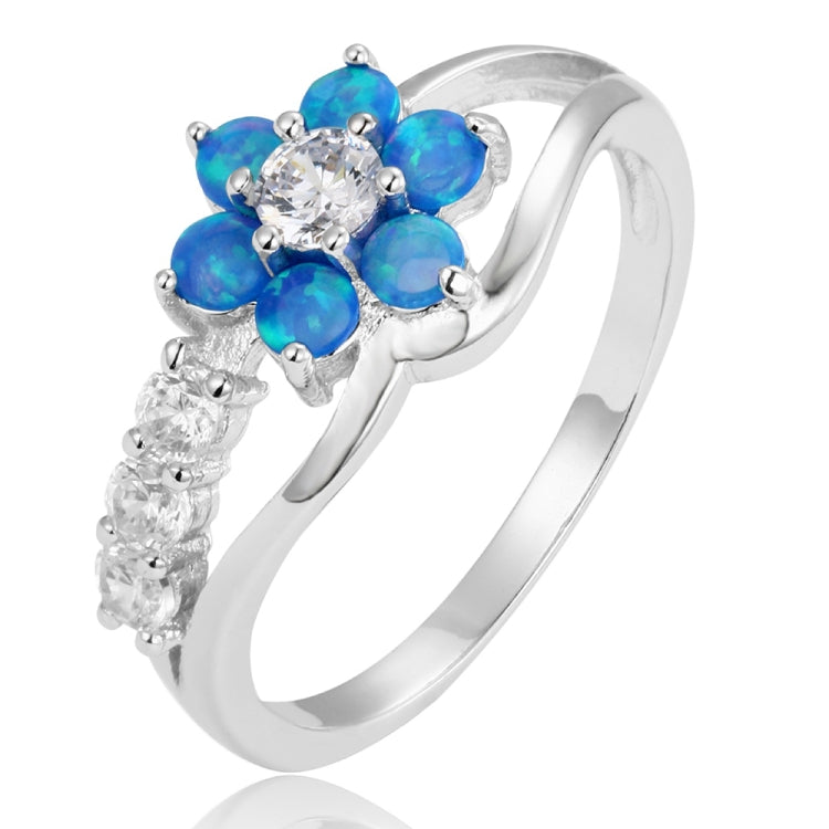 925 Silver Women Opal Flower Ring Jewelry, 6, 7, 8, 9, 10