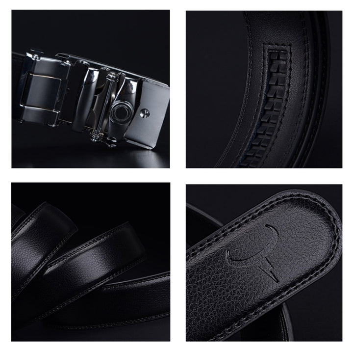 COWATHER CZ025 Men Fashion Business Two-Layer Cowhide Automatic Buckle Belt,Length：, 110cm, 115cm, 120cm, 125cm, 130cm