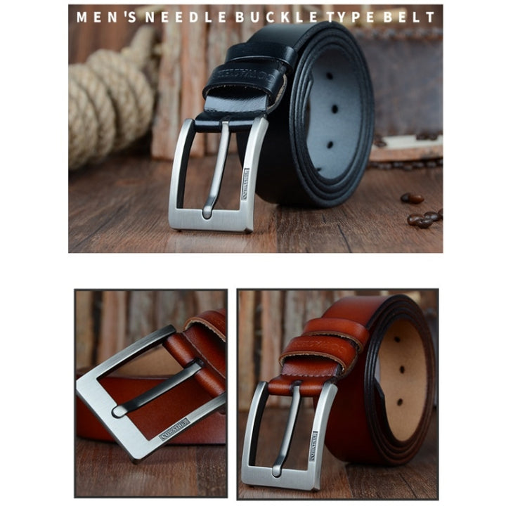 COWATHER XF004 Men Two-Layer Cowhide Business Casual Pin Buckle Belt,Length:, 100cm, 105cm, 110cm, 115cm, 120cm, 125cm, 130cm