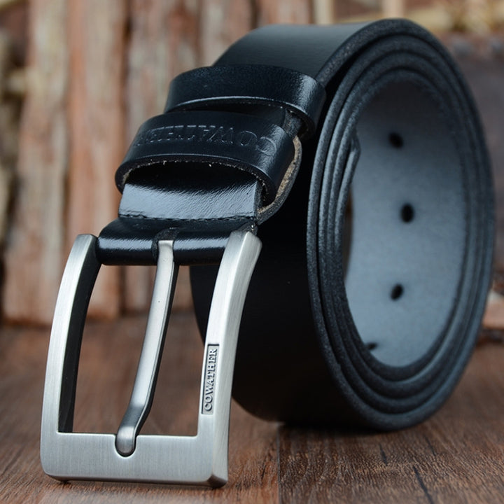 COWATHER XF004 Men Two-Layer Cowhide Business Casual Pin Buckle Belt,Length:, 100cm, 105cm, 110cm, 115cm, 120cm, 125cm, 130cm