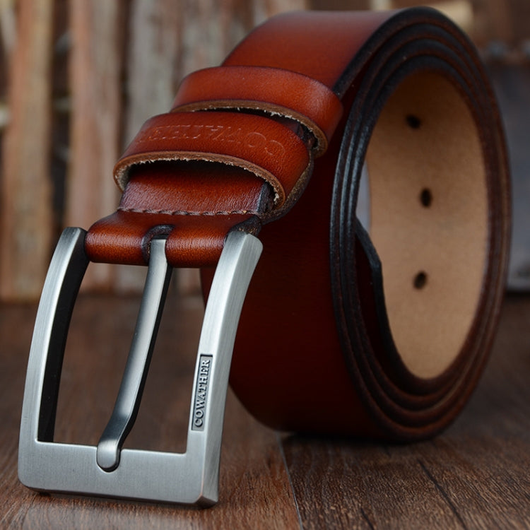 COWATHER XF004 Men Two-Layer Cowhide Business Casual Pin Buckle Belt,Length:, 100cm, 105cm, 110cm, 115cm, 120cm, 125cm, 130cm