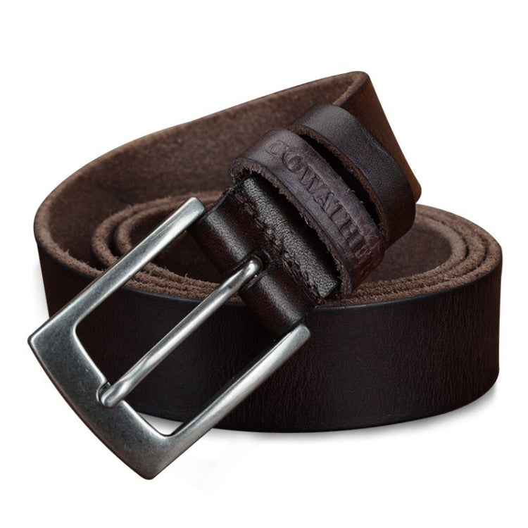 COWATHER XF018 Men Casual Business Pin Buckle Cowhide Belt,Length:, 100cm, 110cm, 115cm, 125cm, 130cm