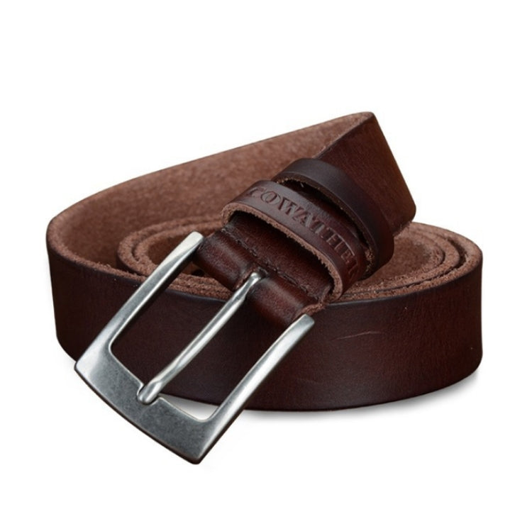 COWATHER XF018 Men Casual Business Pin Buckle Cowhide Belt,Length:, 100cm, 110cm, 115cm, 125cm, 130cm