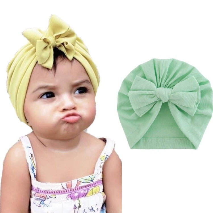 Baby Solid Color Cotton Hedging Cap Bowknot Turban Hat, Red, Yellow, Green, Blue, Black, White, Pink, Shrimp Pink, Rose Red, Navy, Dark Green, Fruitful Green, Beige, Turmeric, Taro, Gray, Wine Red, Light Purple