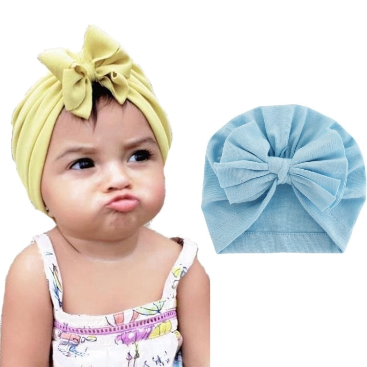 Baby Solid Color Cotton Hedging Cap Bowknot Turban Hat, Red, Yellow, Green, Blue, Black, White, Pink, Shrimp Pink, Rose Red, Navy, Dark Green, Fruitful Green, Beige, Turmeric, Taro, Gray, Wine Red, Light Purple