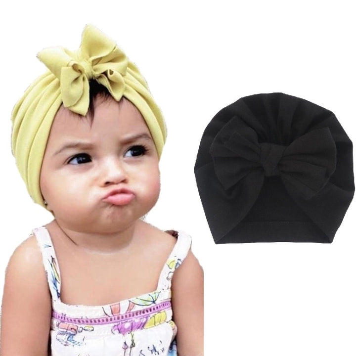 Baby Solid Color Cotton Hedging Cap Bowknot Turban Hat, Red, Yellow, Green, Blue, Black, White, Pink, Shrimp Pink, Rose Red, Navy, Dark Green, Fruitful Green, Beige, Turmeric, Taro, Gray, Wine Red, Light Purple