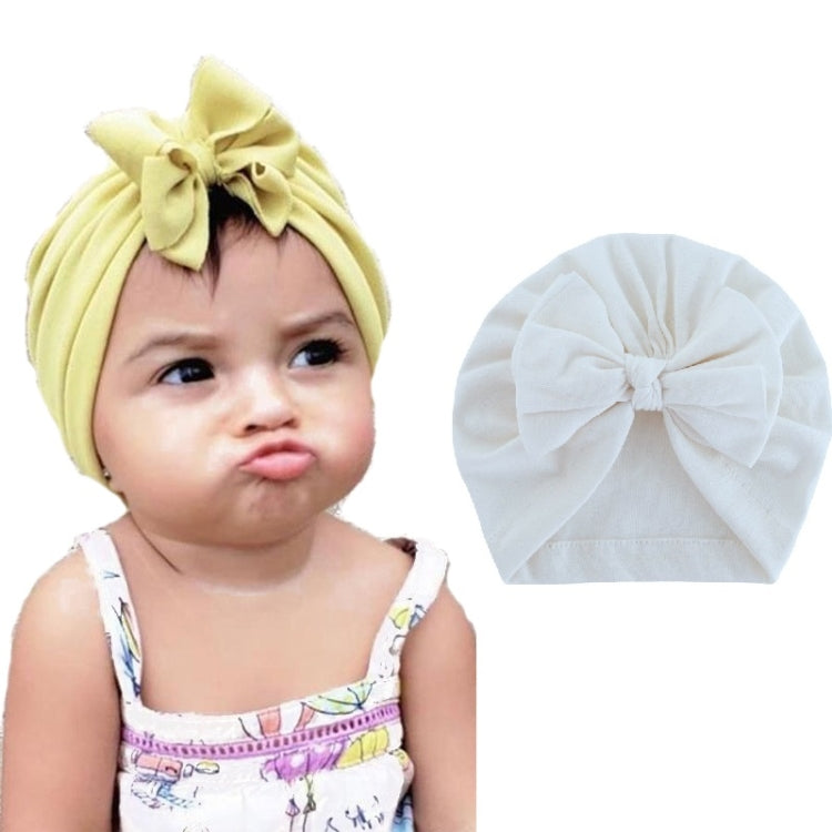 Baby Solid Color Cotton Hedging Cap Bowknot Turban Hat, Red, Yellow, Green, Blue, Black, White, Pink, Shrimp Pink, Rose Red, Navy, Dark Green, Fruitful Green, Beige, Turmeric, Taro, Gray, Wine Red, Light Purple