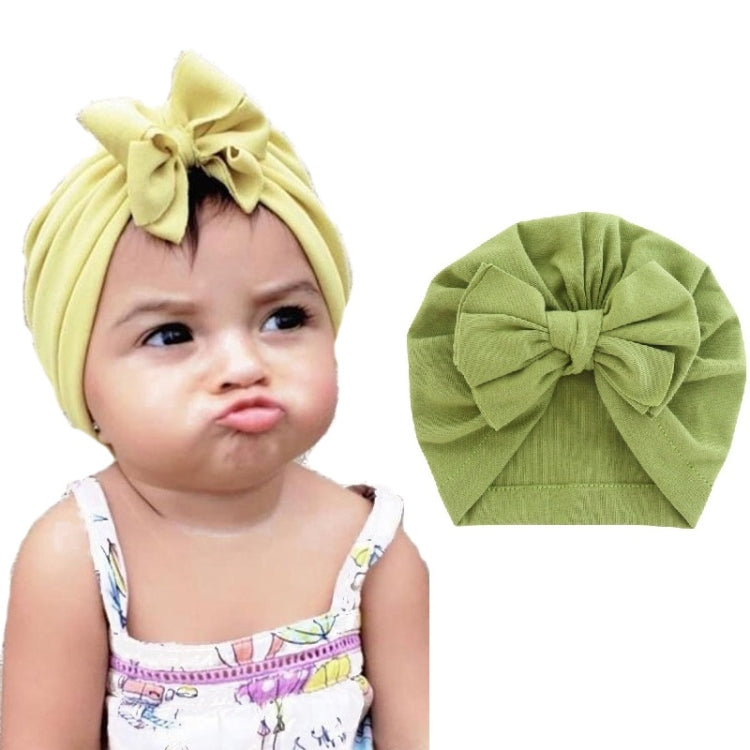 Baby Solid Color Cotton Hedging Cap Bowknot Turban Hat, Red, Yellow, Green, Blue, Black, White, Pink, Shrimp Pink, Rose Red, Navy, Dark Green, Fruitful Green, Beige, Turmeric, Taro, Gray, Wine Red, Light Purple