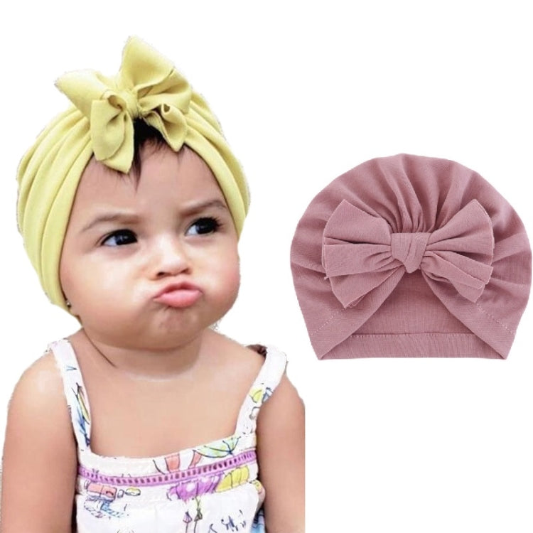 Baby Solid Color Cotton Hedging Cap Bowknot Turban Hat, Red, Yellow, Green, Blue, Black, White, Pink, Shrimp Pink, Rose Red, Navy, Dark Green, Fruitful Green, Beige, Turmeric, Taro, Gray, Wine Red, Light Purple