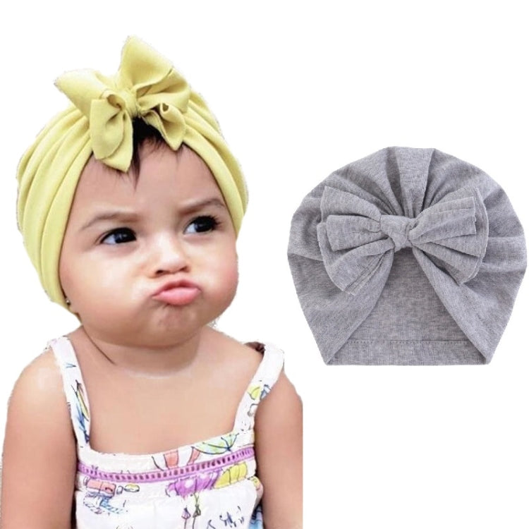 Baby Solid Color Cotton Hedging Cap Bowknot Turban Hat, Red, Yellow, Green, Blue, Black, White, Pink, Shrimp Pink, Rose Red, Navy, Dark Green, Fruitful Green, Beige, Turmeric, Taro, Gray, Wine Red, Light Purple