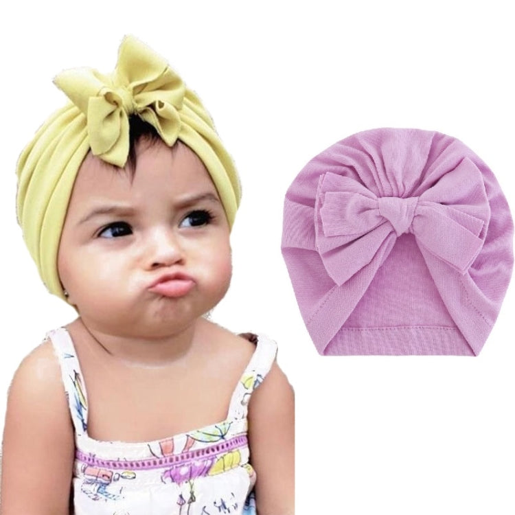 Baby Solid Color Cotton Hedging Cap Bowknot Turban Hat, Red, Yellow, Green, Blue, Black, White, Pink, Shrimp Pink, Rose Red, Navy, Dark Green, Fruitful Green, Beige, Turmeric, Taro, Gray, Wine Red, Light Purple