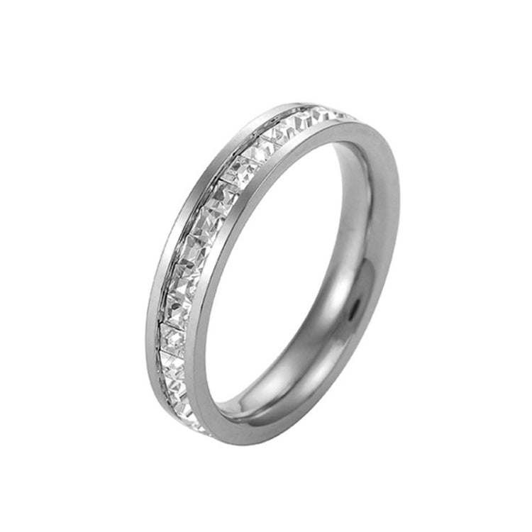 2pcs Girls Simple Titanium Steel Diamond Ring, US Size 3, US Size 4, US Size 5, US Size 6, US Size 7, US Size 8, US Size 9, US Size 10