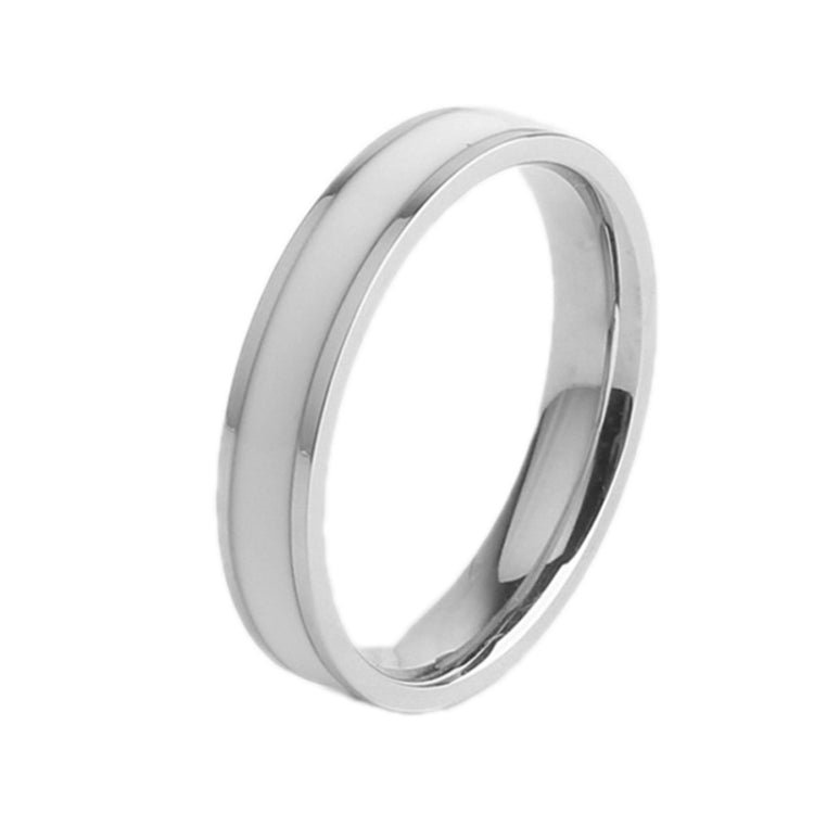 Simple Black White Epoxy Couple Ring Women Titanium Steel Ring Jewelry, US Size 3, US Size 4, US Size 5, US Size 6, US Size 7, US Size 8, US Size 9, US Size 10