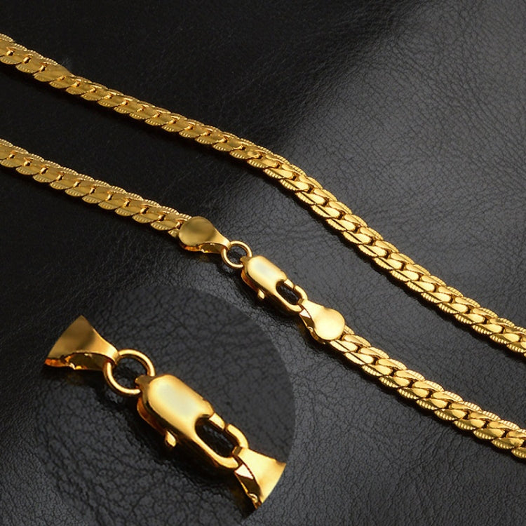 2 PCS 5mm Full Sideways Gold Plated Necklace Fashion Jewelry, Specification:, 16 inch (40cm), 18 inch (45cm), 20 inch (50cm), 22 inch (55cm), 24 inch (60cm)