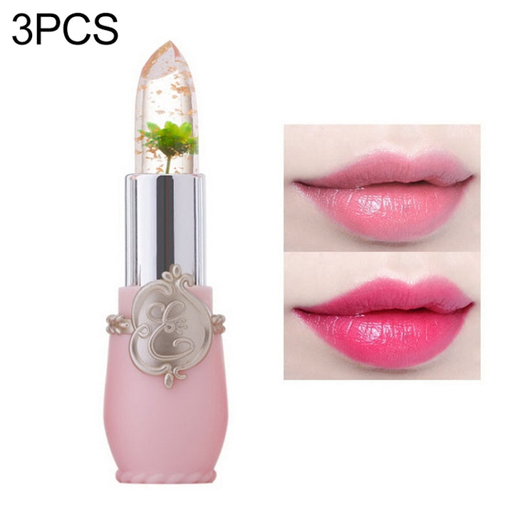 Transparent Changed Color Moisturizer Jelly Flower Long-lasting Lipbalm, light pink, rose red, deep red, yellow, light green, purple