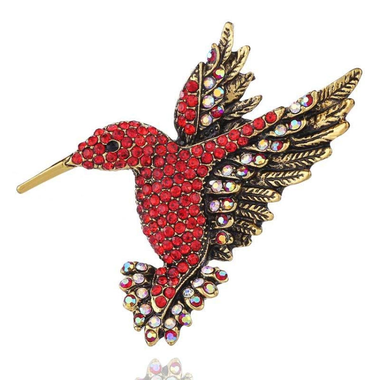 Inlaid Bee Bird Brooch Personality Clothing Pins Scarf Buckle, Colorful, Blue, Gold, Red Diamond, Blue Diamond