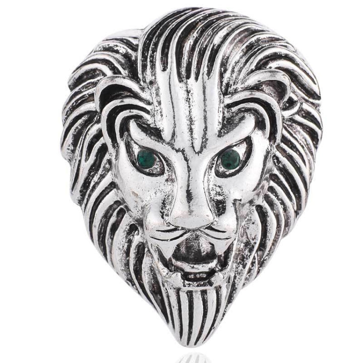 Personality Creative Lion Brooches Retro Alloy Animal Badge Coat Suit Chest Blossom, Lion(Silver), Lion(Golden)