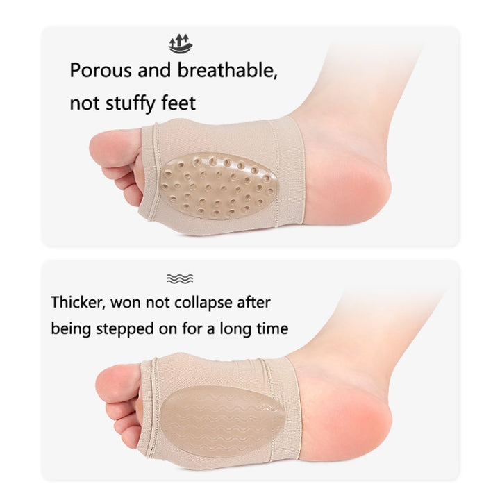 Elastic Bandage Bow Socks Flat Foot Sports Non-Slip SEBS Arch Orthotic Pad Breathable Hole Foot Heart Pad, Free Size