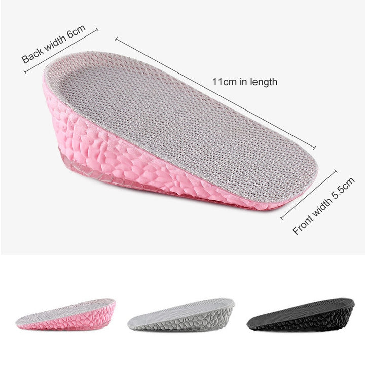 Self-Adhesive Inner Heightening Half Pad Sweat-Absorbent Breathable Shock-Absorbing Heel Casual Sports Insole, 1.5cm, 2.5cm, 3.5cm