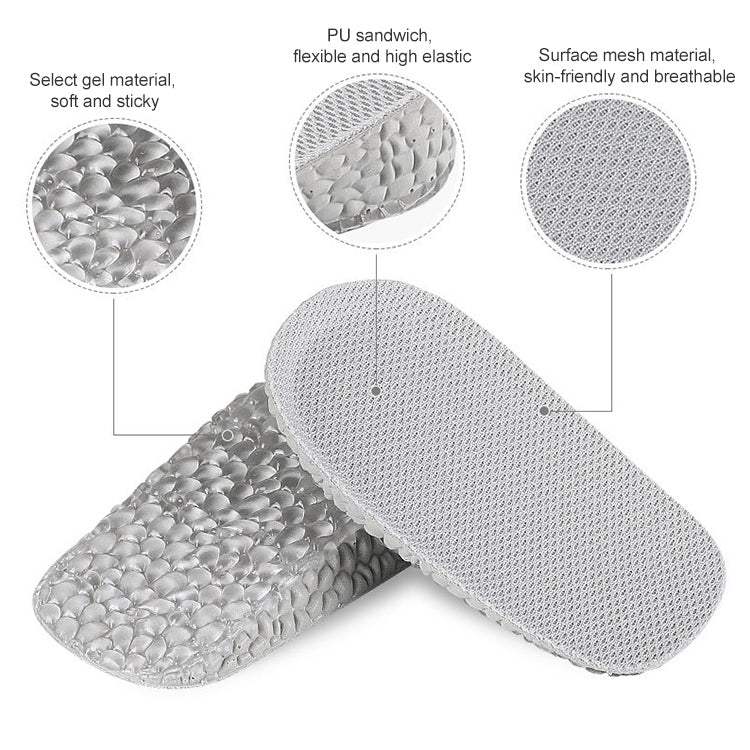 Self-Adhesive Inner Heightening Half Pad Sweat-Absorbent Breathable Shock-Absorbing Heel Casual Sports Insole, 1.5cm, 2.5cm, 3.5cm