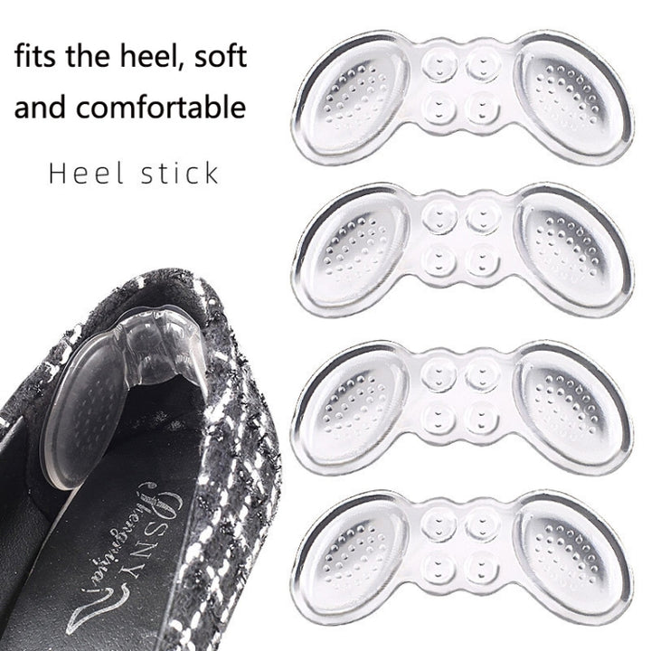 5 Pairs Soft And Abrasion-Resistant GEL Heel Stickers High-Heeled Laces Sticky Invisible Transparent Anti-Drop Heel Stickers, Thin Section-Transparent, Thick Section-Transparent