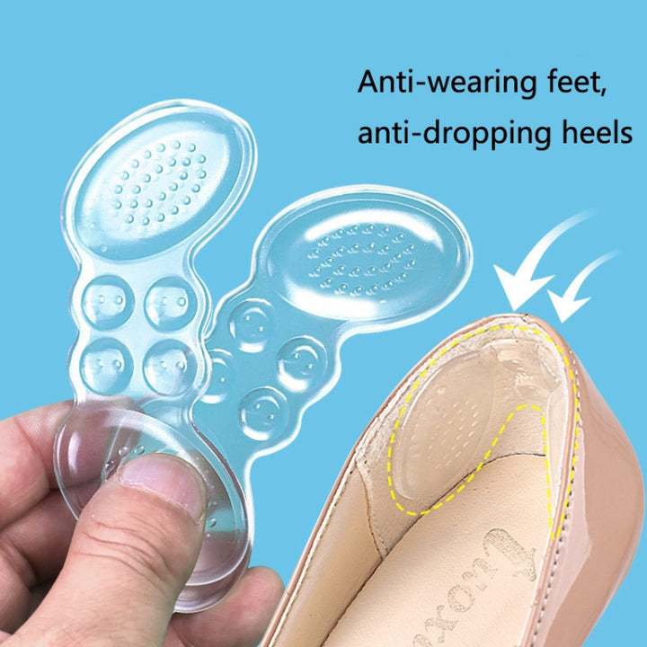 5 Pairs Soft And Abrasion-Resistant GEL Heel Stickers High-Heeled Laces Sticky Invisible Transparent Anti-Drop Heel Stickers, Thin Section-Transparent, Thick Section-Transparent