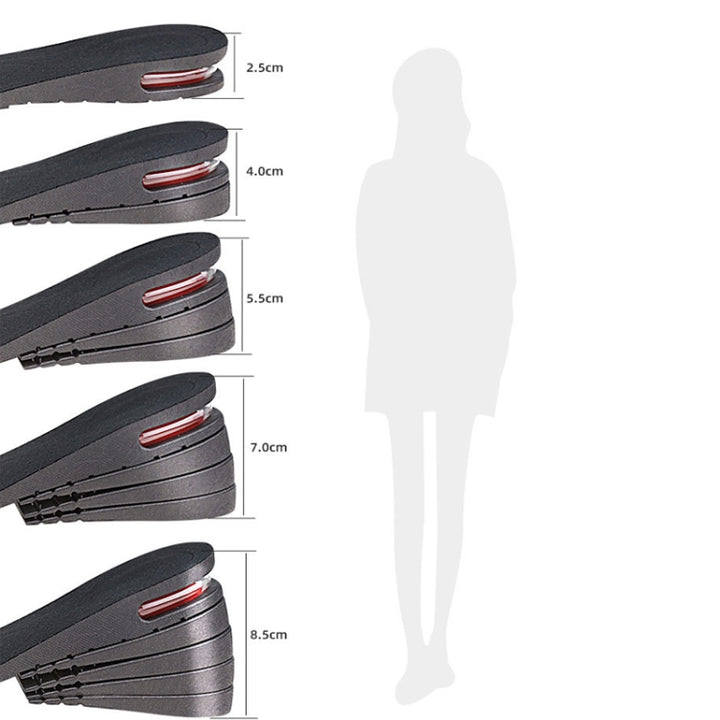 032 Adjust Inner Height Insole Free Size Cutable Insole, Colour: Black 2 Layers (about 4cm), Black Single Layer (about 2.5cm), Black 2 Layers (about 4cm), Black 3 Layers (about 5.5cm), Black 4 Layers (about 7cm), Black 5 Layers(about 8.5cm)