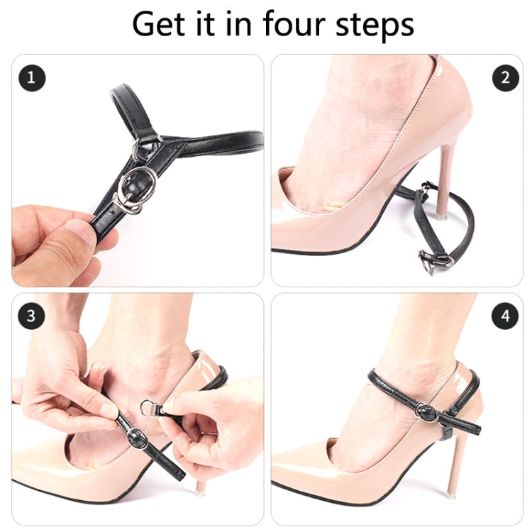 1 Pair High Heels Prevent Heel Drop Shoe Strap, Gold, Silver, Transparent, Matt Black, Mirror Black, Suede Black, Nude  Color