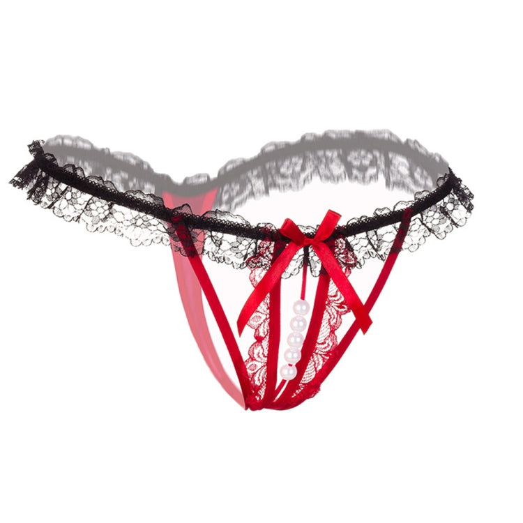 Lady Pierced Sexy Panties Temptation Lace Translucent T Underwear, One Size