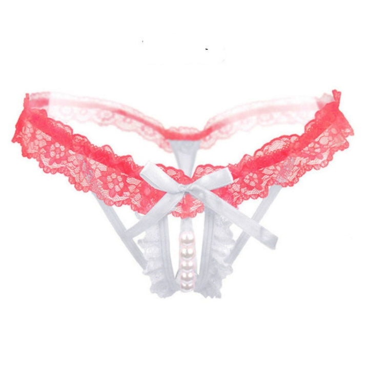 Lady Pierced Sexy Panties Temptation Lace Translucent T Underwear, One Size